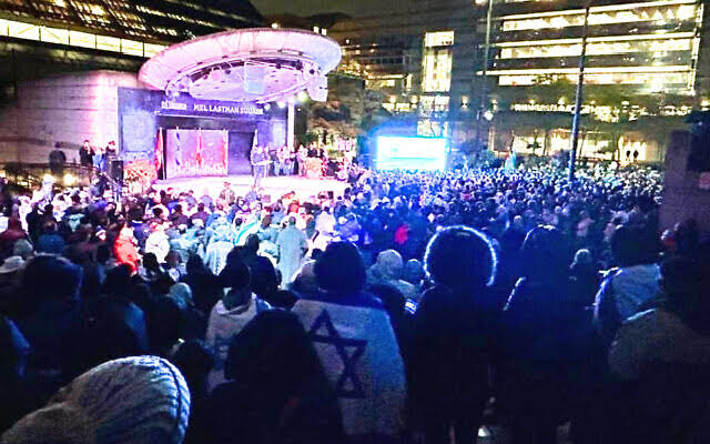 Group of people celebrating on stage
