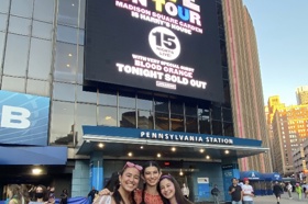 Group of people celebrating on stage
