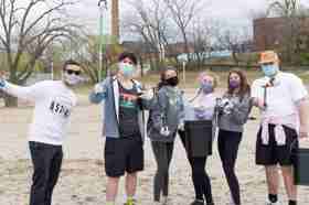 Group of people celebrating on stage