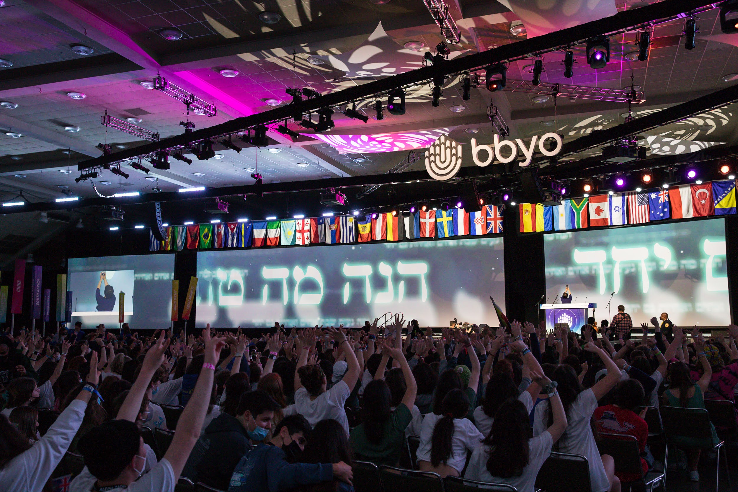 Group of people celebrating on stage