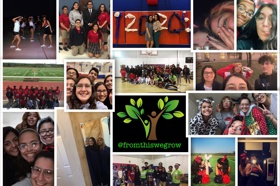 Group of people celebrating on stage