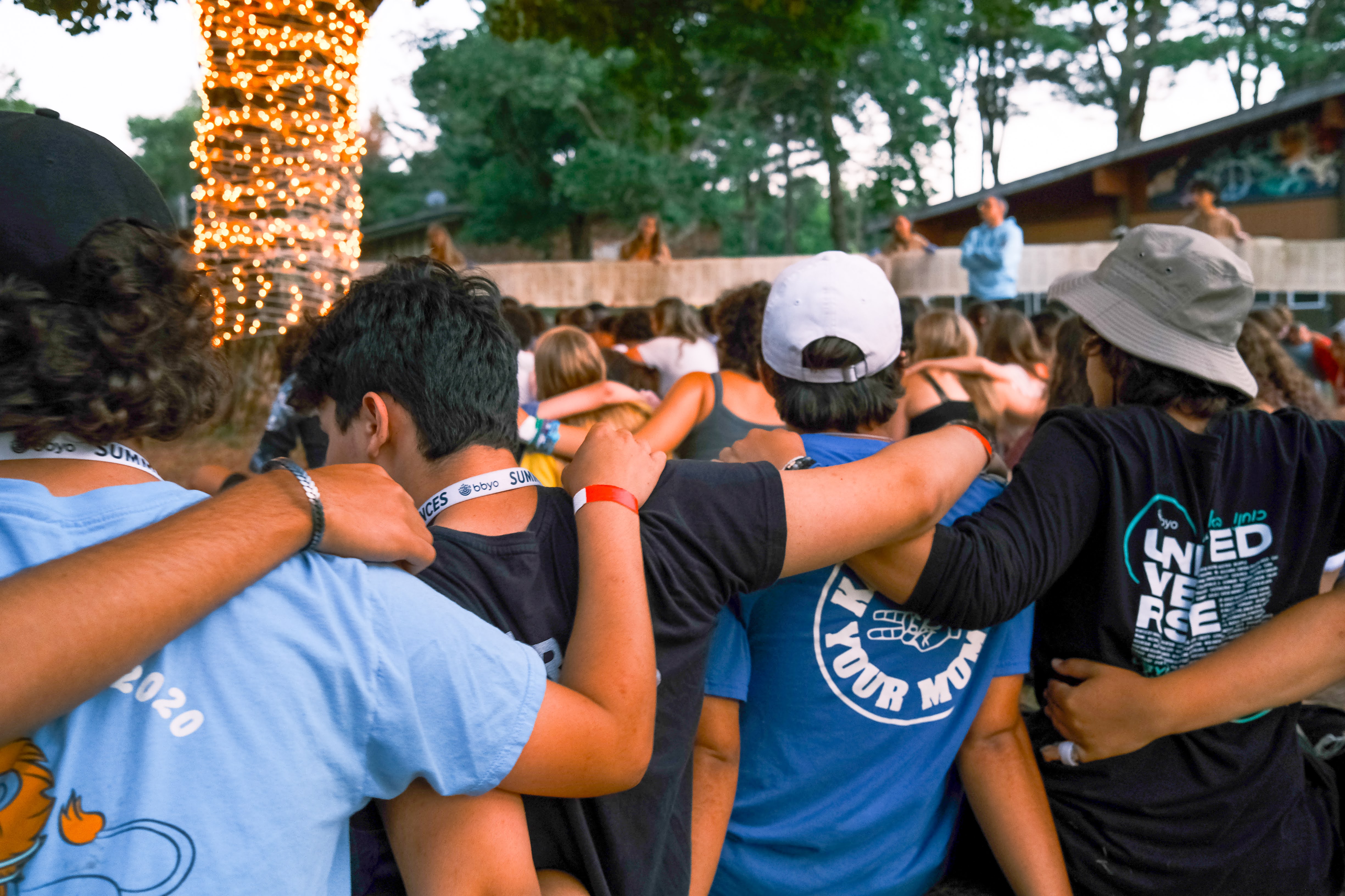 Group of people celebrating on stage