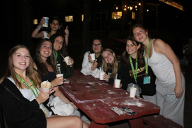 Group of people celebrating on stage