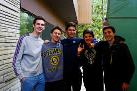 Group of people celebrating on stage