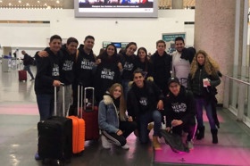 Group of people celebrating on stage