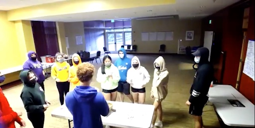 Group of people celebrating on stage