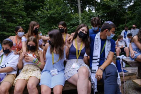 Group of people celebrating on stage