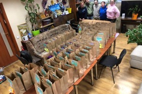 Group of people celebrating on stage