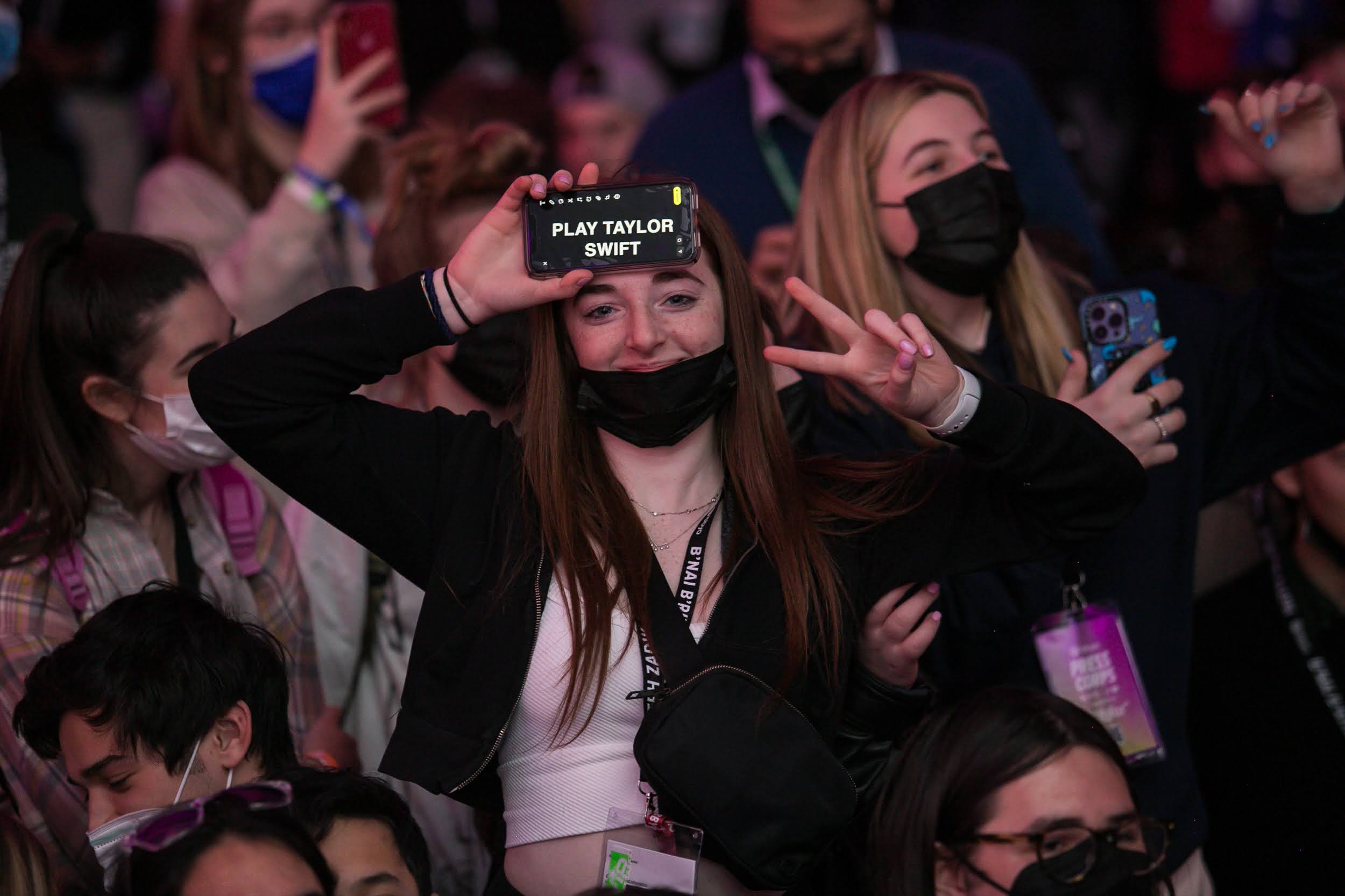 Group of people celebrating on stage