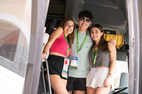 Group of people celebrating on stage