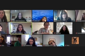 Group of people celebrating on stage