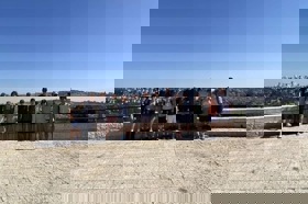 Group of people celebrating on stage