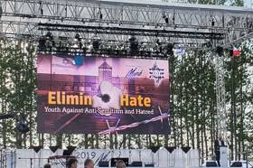 Group of people celebrating on stage