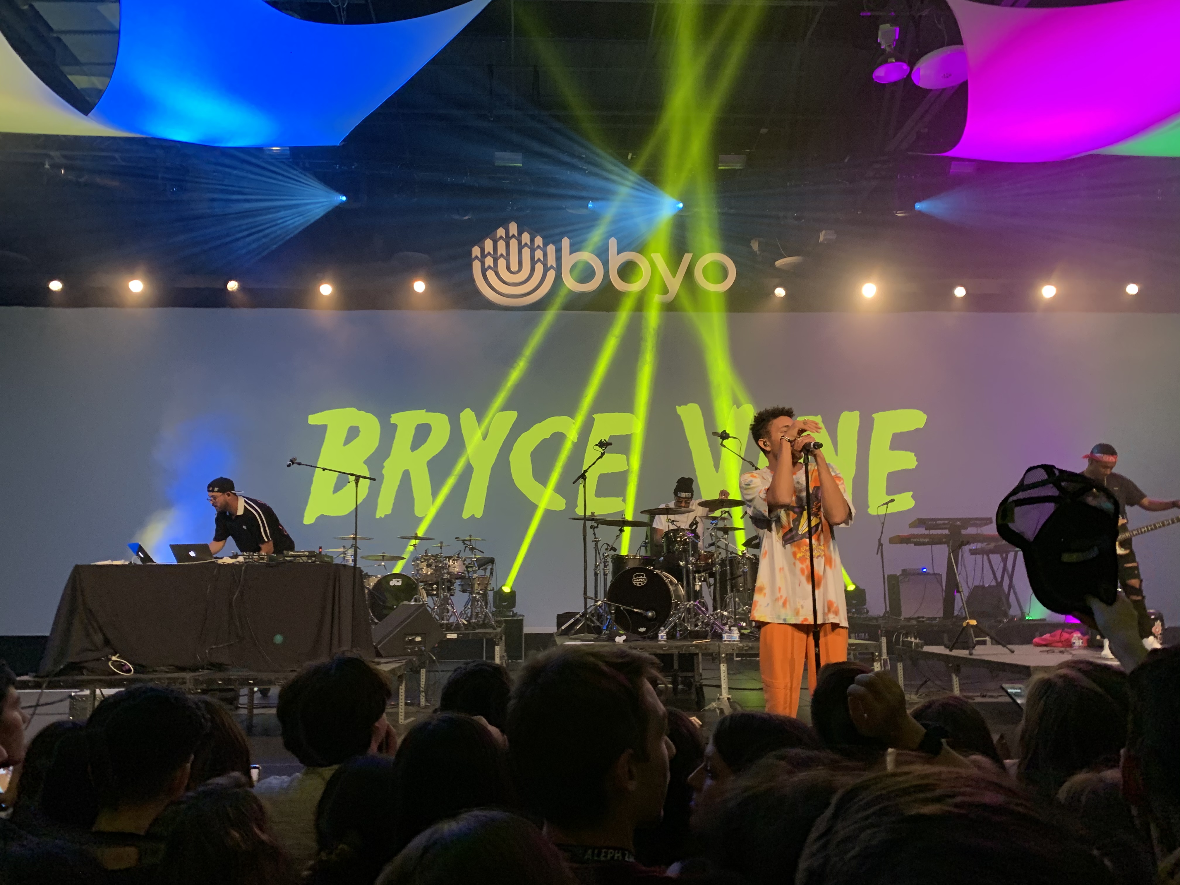 Group of people celebrating on stage