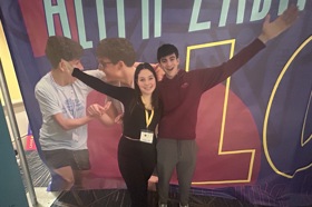 Group of people celebrating on stage