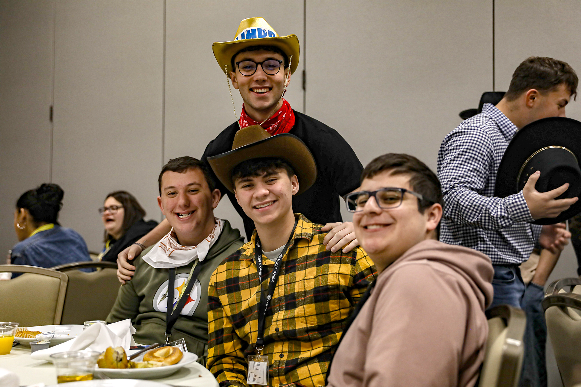 Group of people celebrating on stage