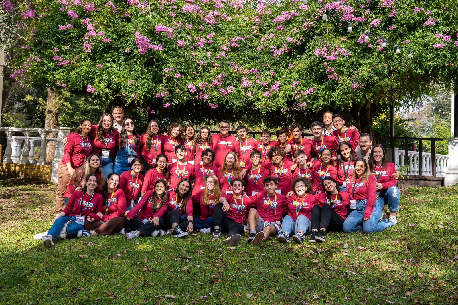 Group of people celebrating on stage