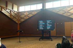 Group of people celebrating on stage