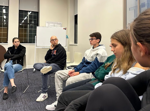 Group of people celebrating on stage