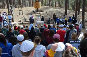 Group of people celebrating on stage