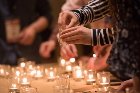 Group of people celebrating on stage