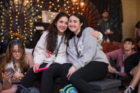 Group of people celebrating on stage