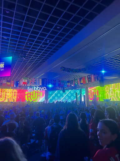 Group of people celebrating on stage