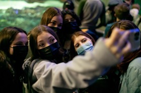 Group of people celebrating on stage